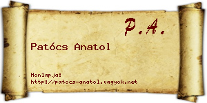 Patócs Anatol névjegykártya
